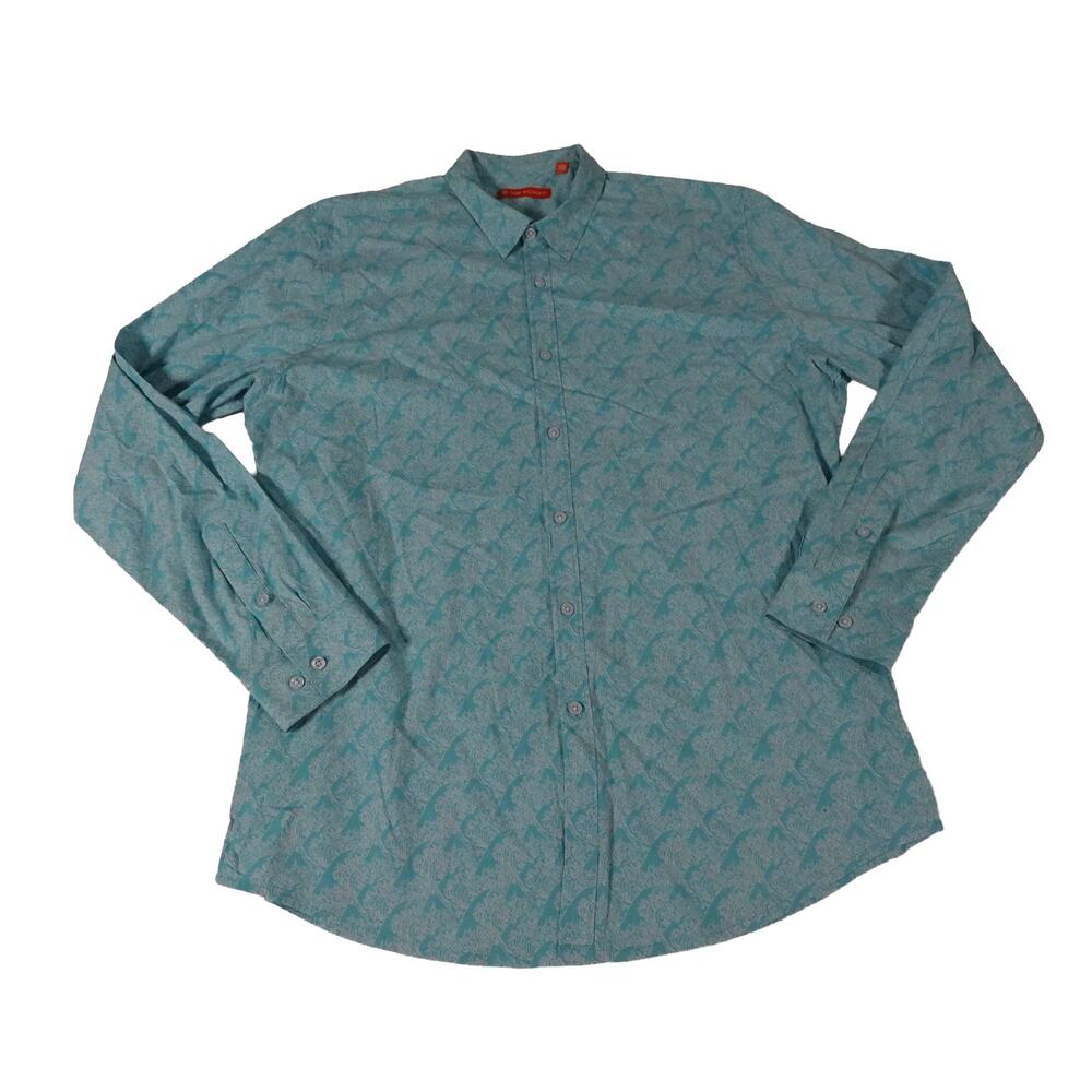 Tori Richard Abstract Geometric Wave Button Up Long Sleeve Shirt Men's Large